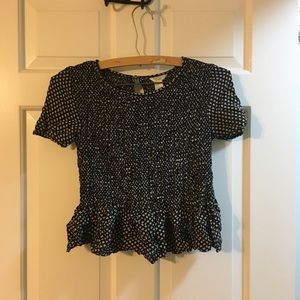 Ruched peplum top
